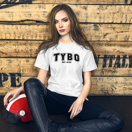 Tybo Collegiate Font Unisex t-shirt
